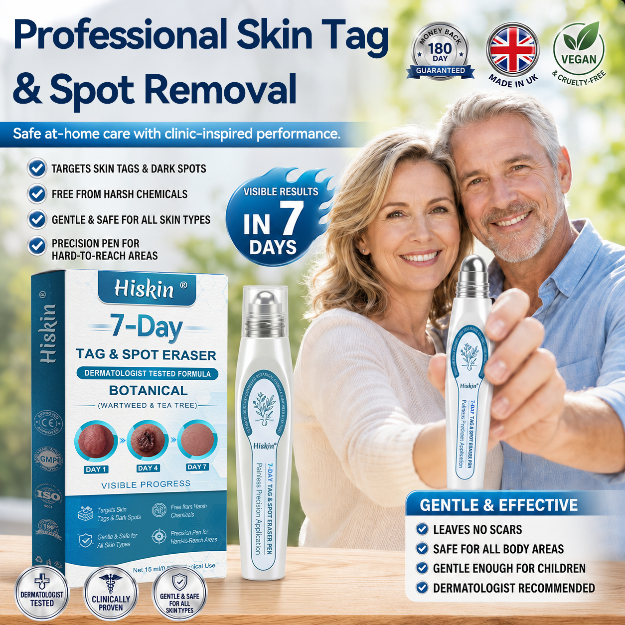 Hiskin®🩹🎉7-𝐷𝑎𝑦 𝗧𝐚𝐠 & 𝗦𝗽𝐨𝐭 𝐄𝐫𝒂𝒔𝒆𝒓(Zero Pain, Zero 𝐒𝐜𝐚𝒓𝒔 Rollerball)